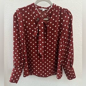 Burgundy Polka Dot Blouse